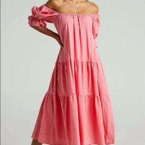 Showpo Zaharrah dress in coral pink